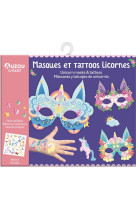 Ma pochette d'artiste - masques et tattoos licornes