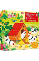 A la ferme - mon petit coffret livre et 3 puzzles