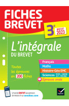 Fiches brevet l'intégrale du brevet 2023 3e (tout-en-un)