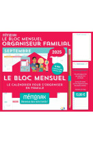 Le bloc mensuel organiseur familial mémoniak, calendrier (sept. 2024 - déc. 2025)