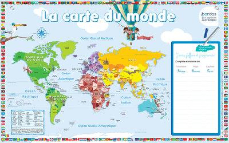 LES POSTERS EFFACABLES - LA CARTE DU MONDE - FRANCESCON NICOLAS - NC