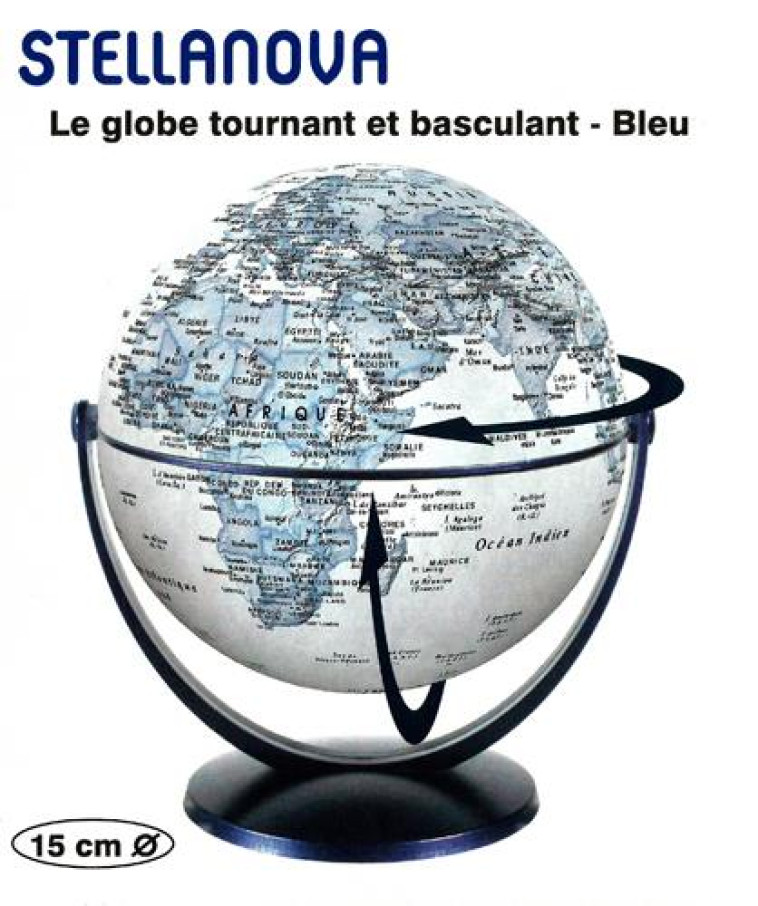 GLOBE 15 CM BLEU TOURNANT & BASCULANT - XXX - NC