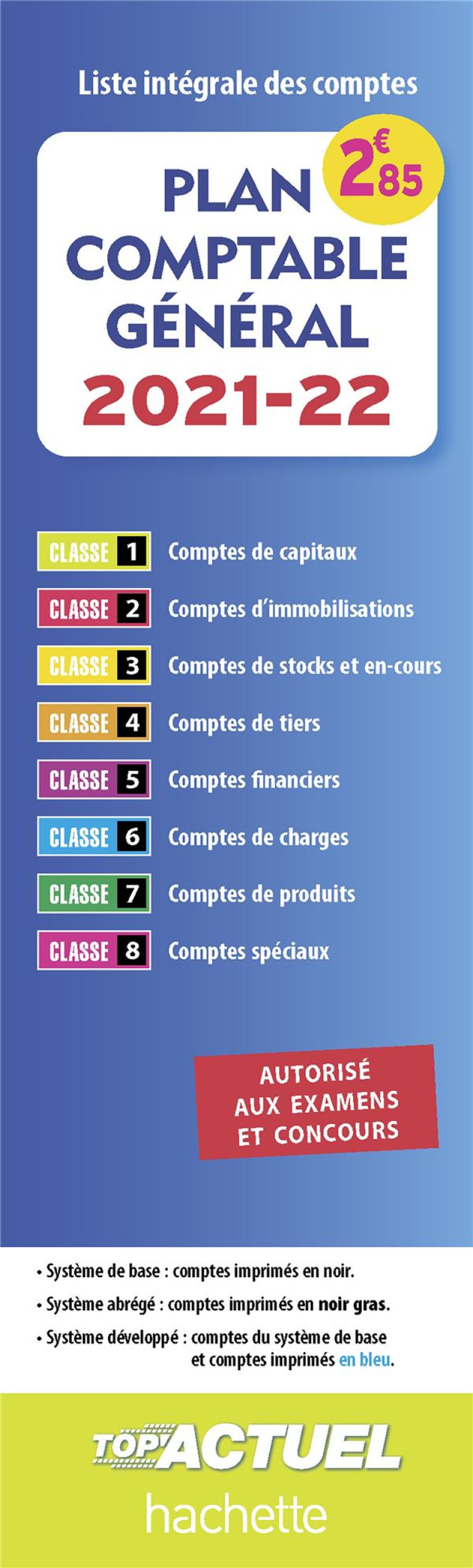 PLAN COMPTABLE 2021-2022 (AUTORISE AUX EXAMENS ET CONCOURS) - SOPEL DANIEL - HACHETTE