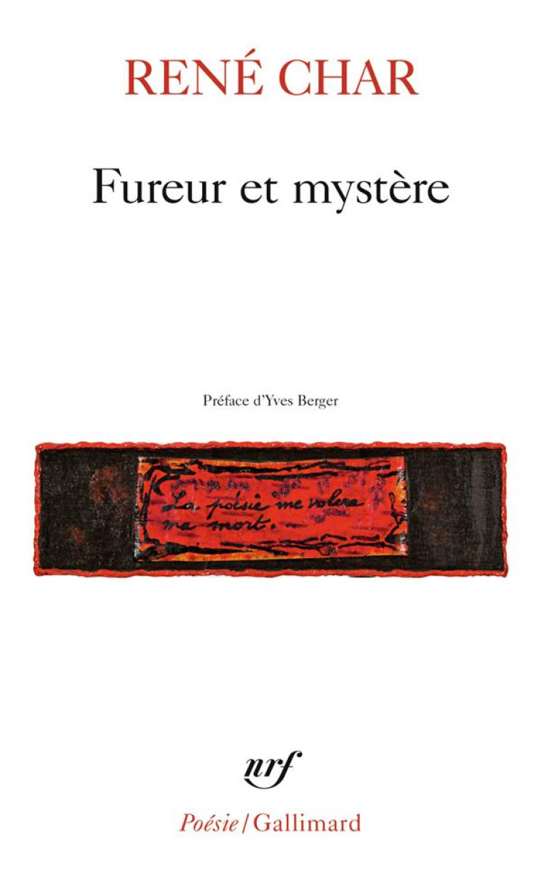 FUREUR ET MYSTERE - CHAR/BERGER - GALLIMARD