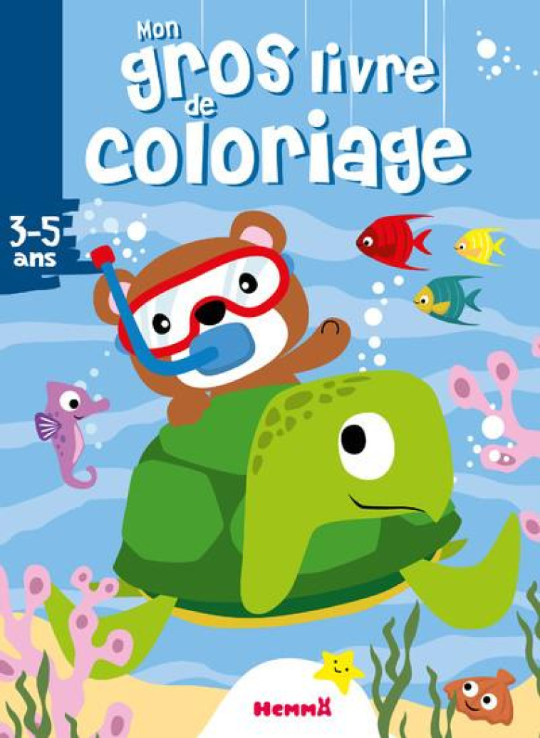 MON GROS LIVRE DE COLORIAGE (OURSON-TORTUE) - COLLECTIF - HEMMA