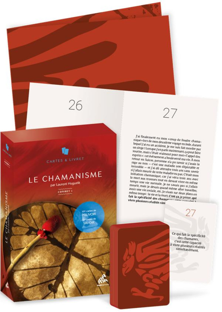 LE CHAMANISME (COFFRET) 1 - 101 CARTES DE POUVOIR, 101 PAGES DE SAVOIR - HUGUELIT LAURENT - MAMAEDITIONS