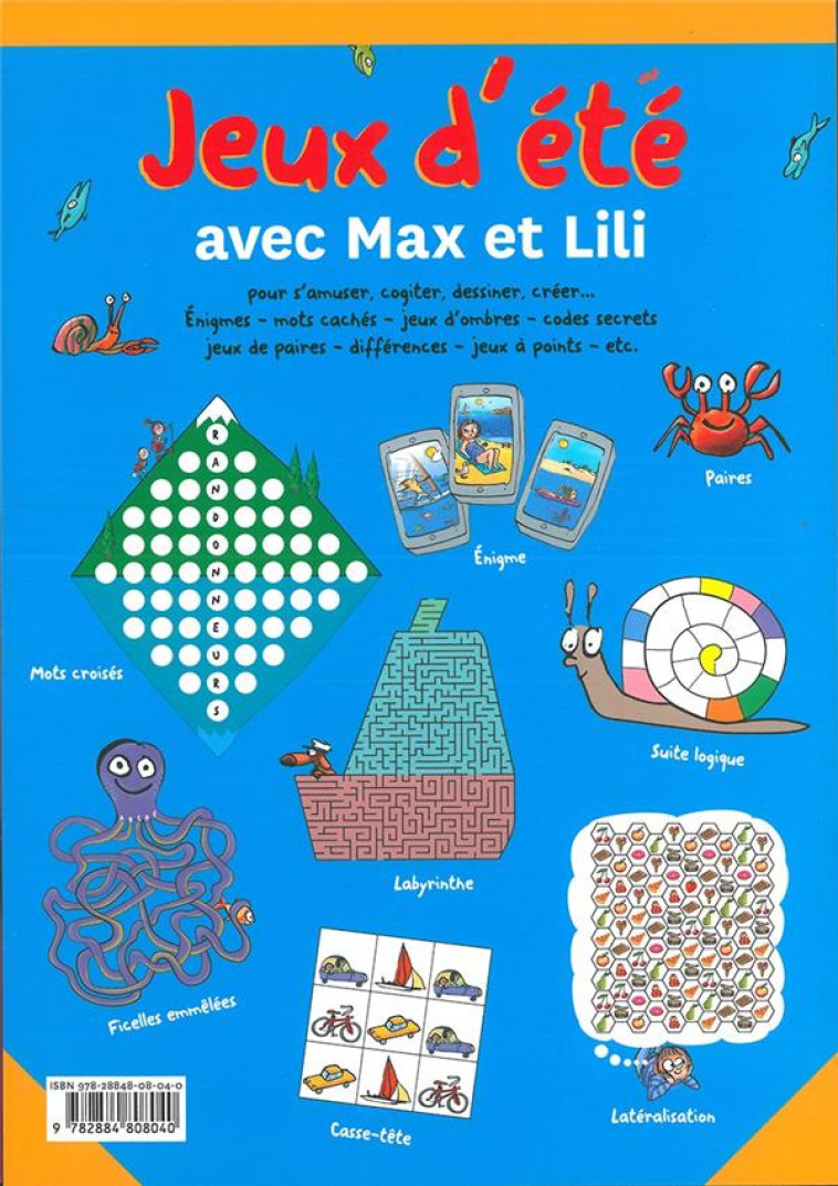 BLOC JEUX ETE MAX ET LILI - DE SAINT MARS D. - CALLIGRAM