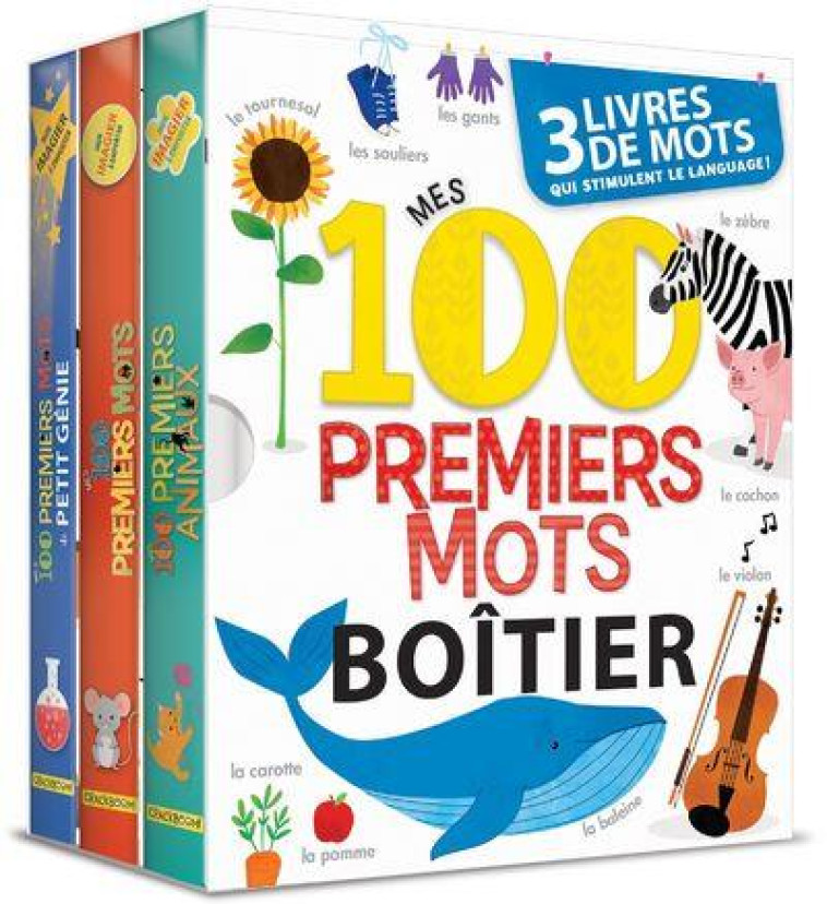 BOITIER - MES 100 PREMIERS MOTS - 3 LIVRES DE MOTS - PARADIS/SECHAO - CRACKBOOM