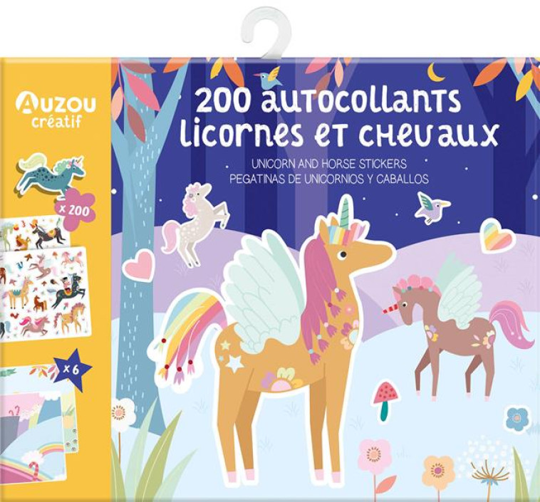 200 AUTOCOLLANTS LICORNES ET CHEVAUX (EDITION 2021) - GUESNE MAUDE - NC