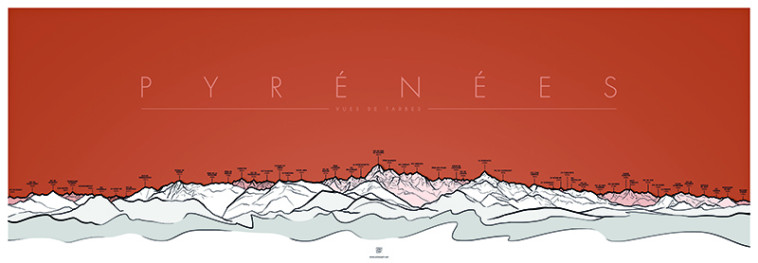 PANORAMA PYRENEES VUES DEPUIS TARBES - VERSION ORANGE -  Jobomart - CAIRN