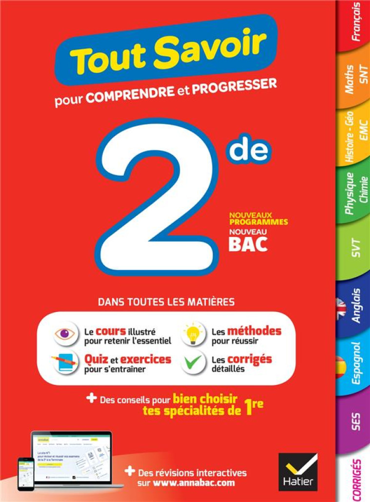 TOUT SAVOIR 2DE - POUR REVISER DANS TOUTES LES MATIERES - NOUVEAU PROGRAMME - BERGERON/JEANMOUGIN - HATIER SCOLAIRE