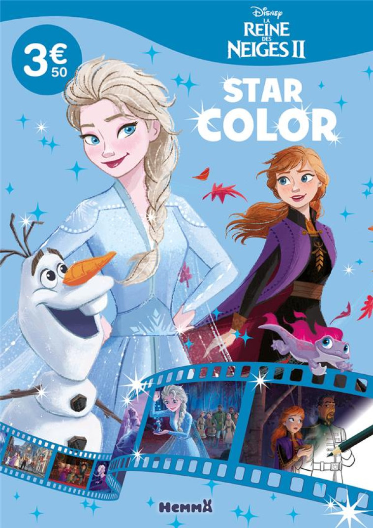 DISNEY LA REINE DES NEIGES 2 - STAR COLOR (OLAF, ELSA ANNA FOND BLEU CIEL) - COLLECTIF - HEMMA