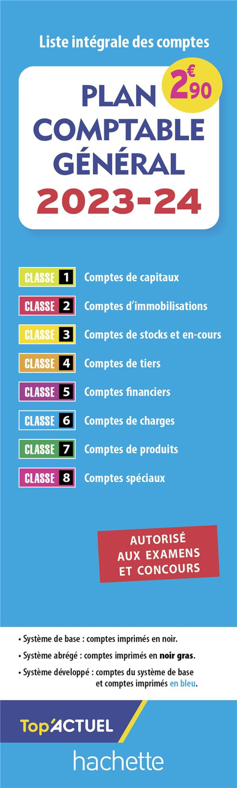 PLAN COMPTABLE 2023 - 2024 (AUTORISE AUX EXAMENS ET CONCOURS) - SOPEL DANIEL - HACHETTE