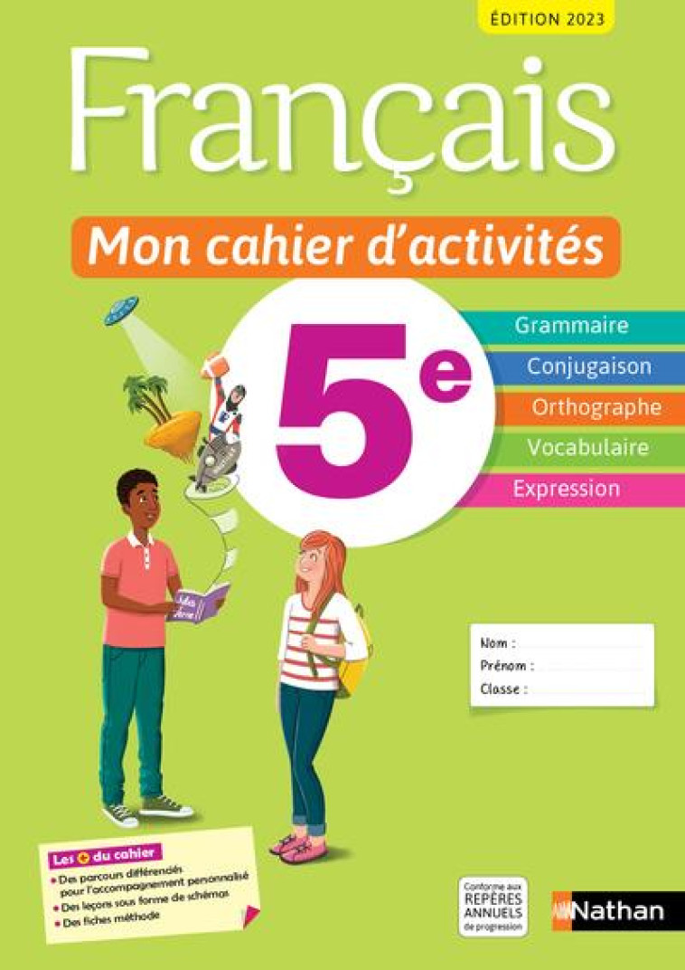 FRANCAIS- MON CAHIER D-ACTIVITES 5E - 2023 - CALLET/CHIFFRE - CLE INTERNAT