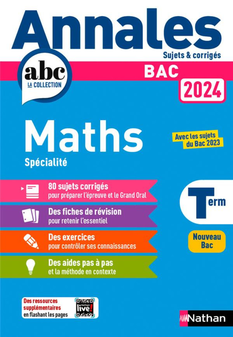 ANNALES BAC MATHS TERM. 2024 - CORRIGE - BESSON/LERICQUE - CLE INTERNAT