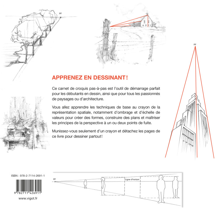 DESSINER TOUT DE SUITE ET FACILEMENT : LA PERSPECTIVE - ILLUSTRATIONS, NOIR ET BLANC -  Collectif - VIGOT