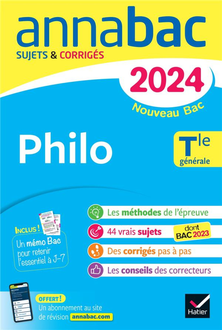 ANNALES DU BAC ANNABAC 2024 PHILO TLE GENERALE - SUJETS CORRIGES NOUVEAU BAC - BROUSMICHE/CERQUEIRA - DIDIER