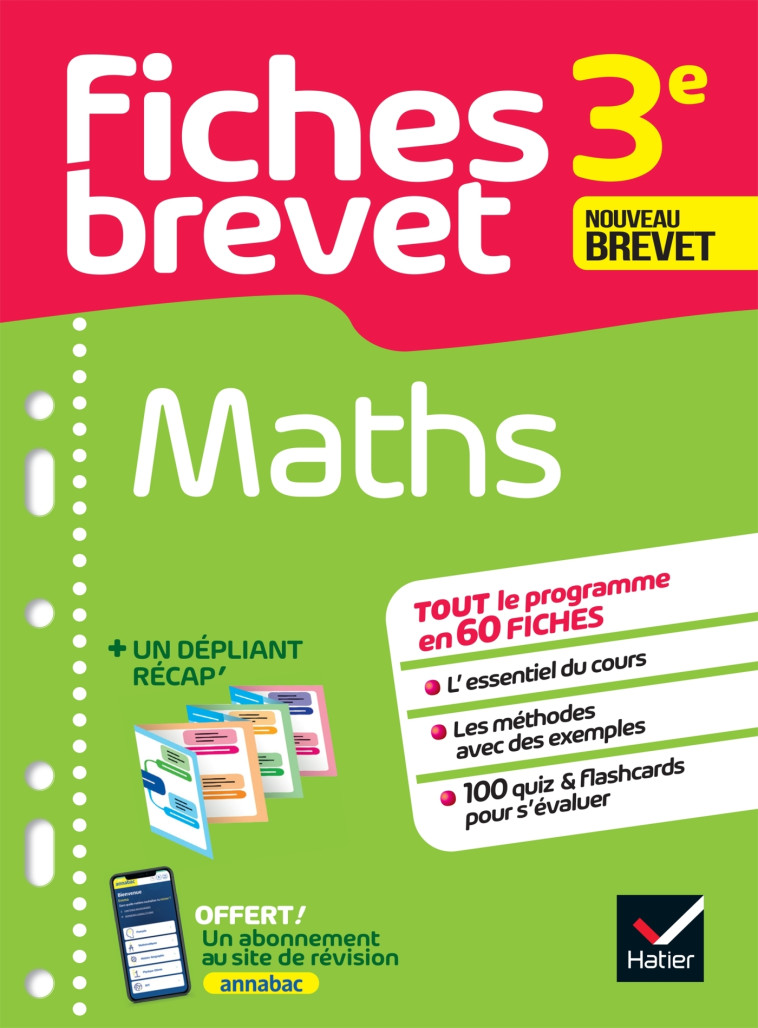 Fiches brevet Maths 3e Brevet 2024 - Bernard Demeillers - HATIER