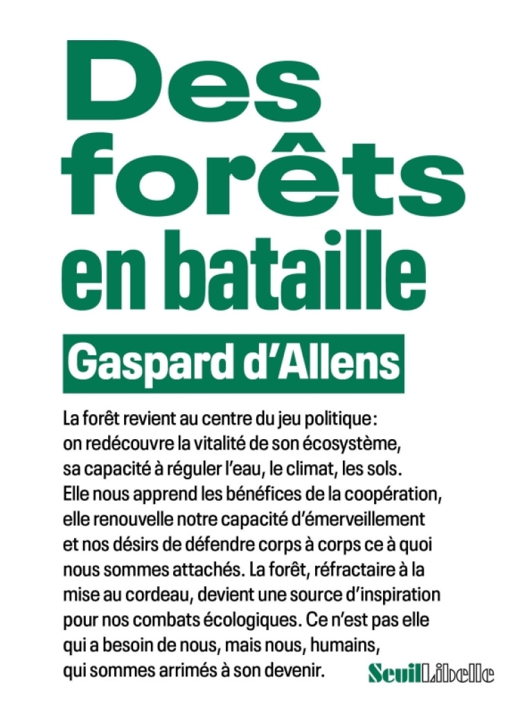 Des forêts en bataille - Gaspard d'Allens - SEUIL