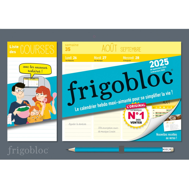 Mini Frigobloc Hebdomadaire 2025-Calendrier d'organisation familiale/ sem (sept. 2024-déc. 2025) -   - PLAY BAC