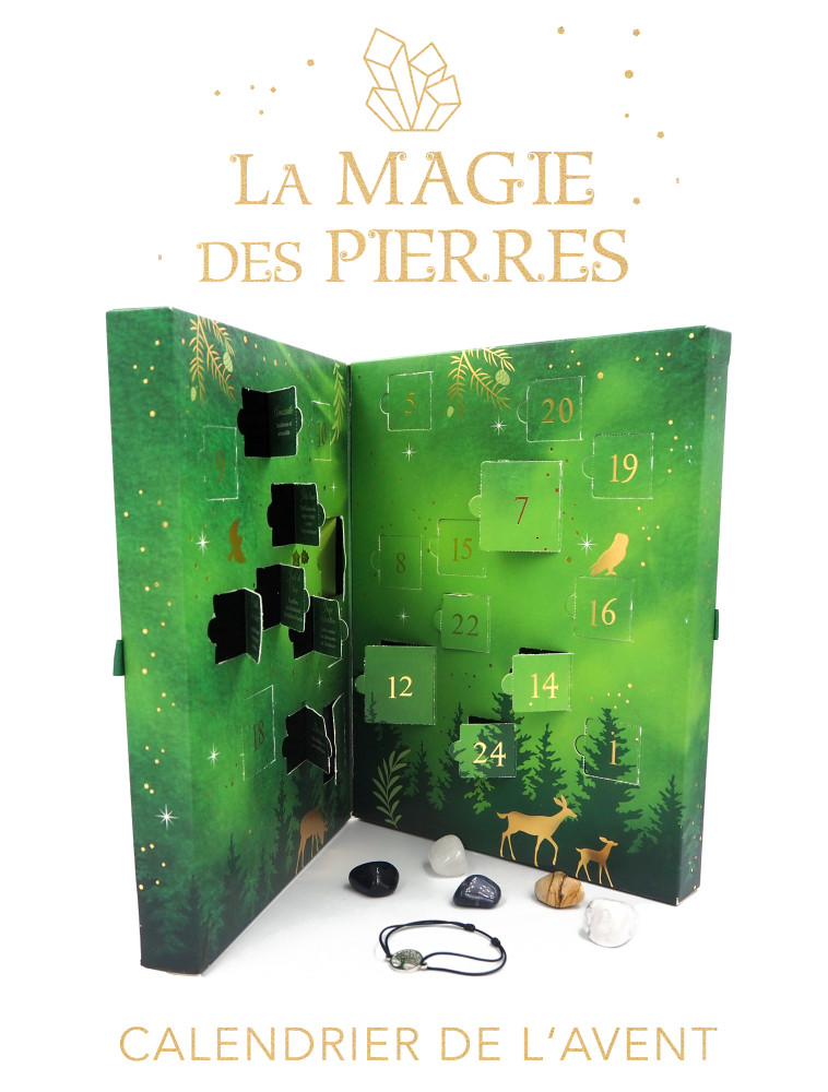 Calendrier de l'Avent -  La magie des pierres (coffret) -  Collectif - MERCILESLIVRES