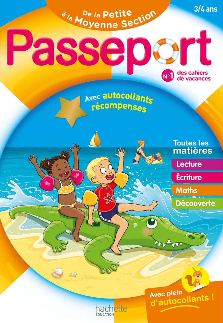 Passeport - De la Petite à la Moyenne Section 3/4 ans - Cahier de vacances 2024 - Nadia Poure, Marie-Christine Exbrayat, Mathieu Strale - HACHETTE EDUC