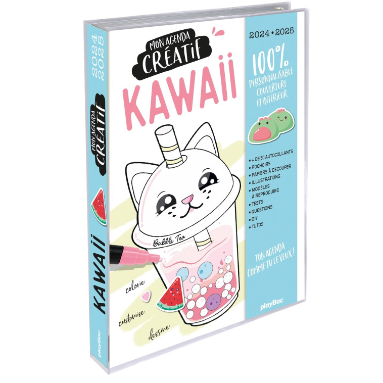 Mon agenda créatif kawaii 2024-2025 - Playbac Éditions Playbac Éditions - PLAY BAC