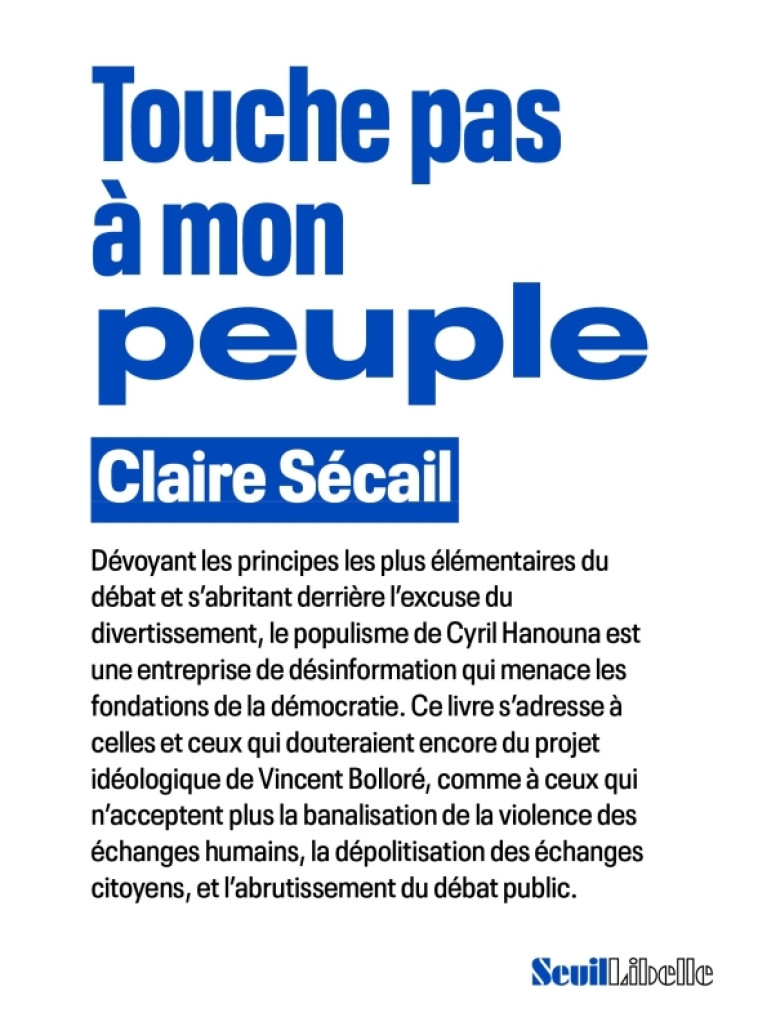 Touche pas à mon peuple - Sécail Claire - SEUIL