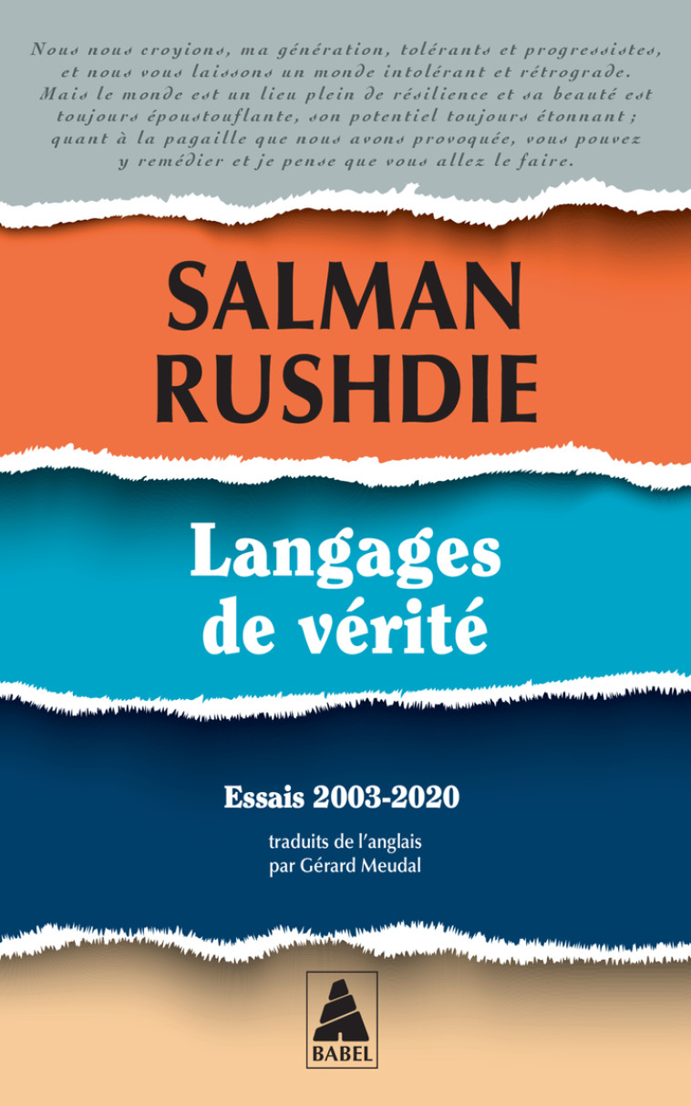 Langages de vérité - Rushdie Salman, Meudal Gérard - ACTES SUD