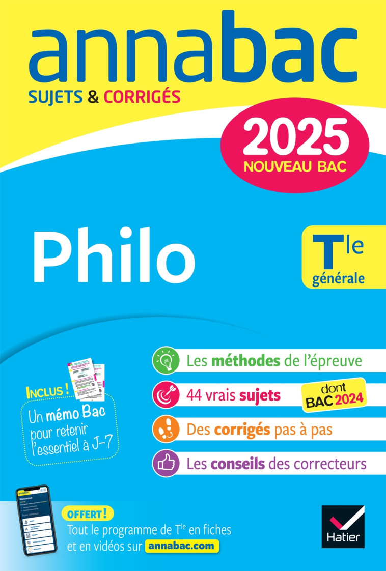 Annales du bac Annabac 2025 Philo Tle générale - Sabrina Cerqueira, Fabien Lamouche - HATIER